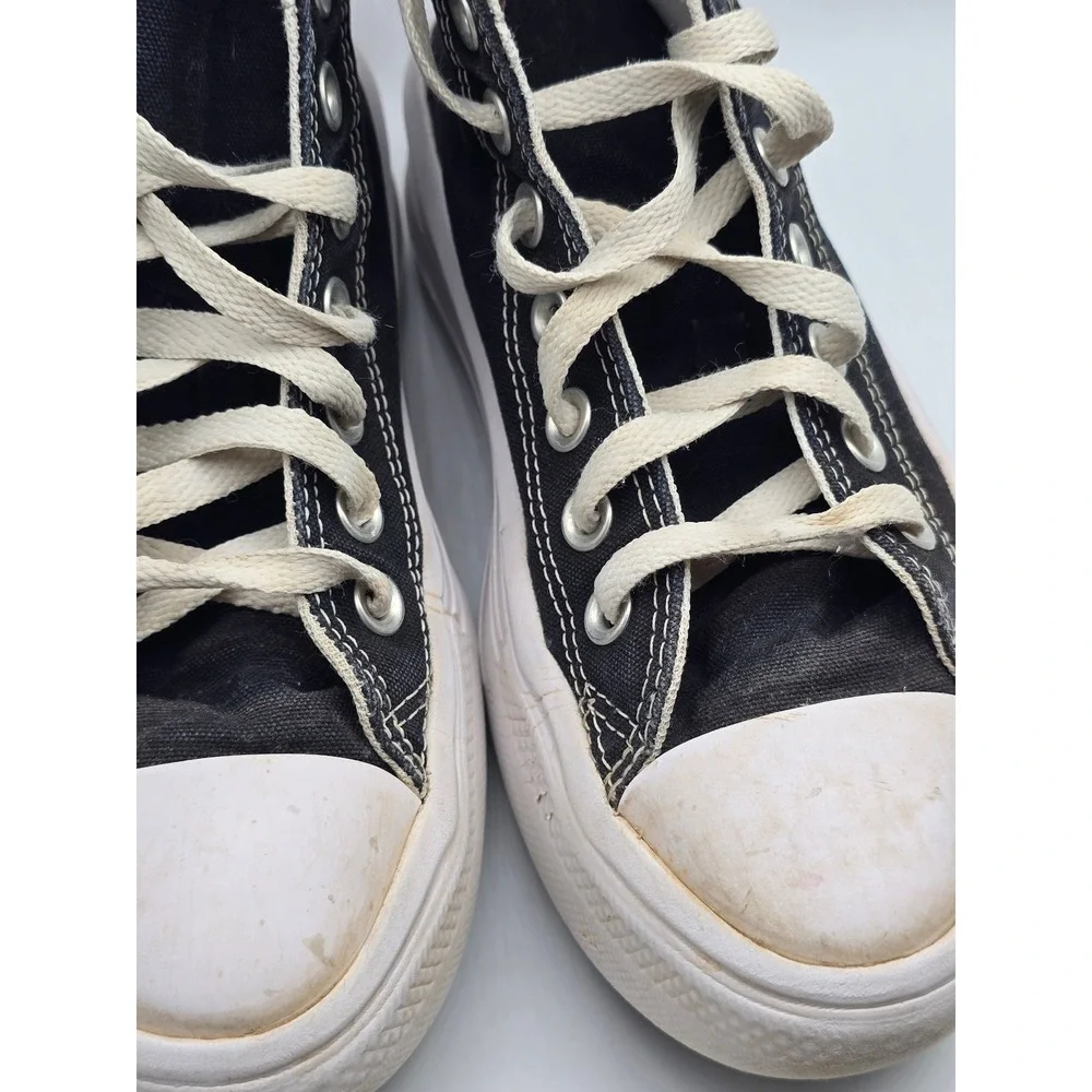 Converse Chucks All Star Move High Top Black Pink Kids Platform Sneakers 4.5